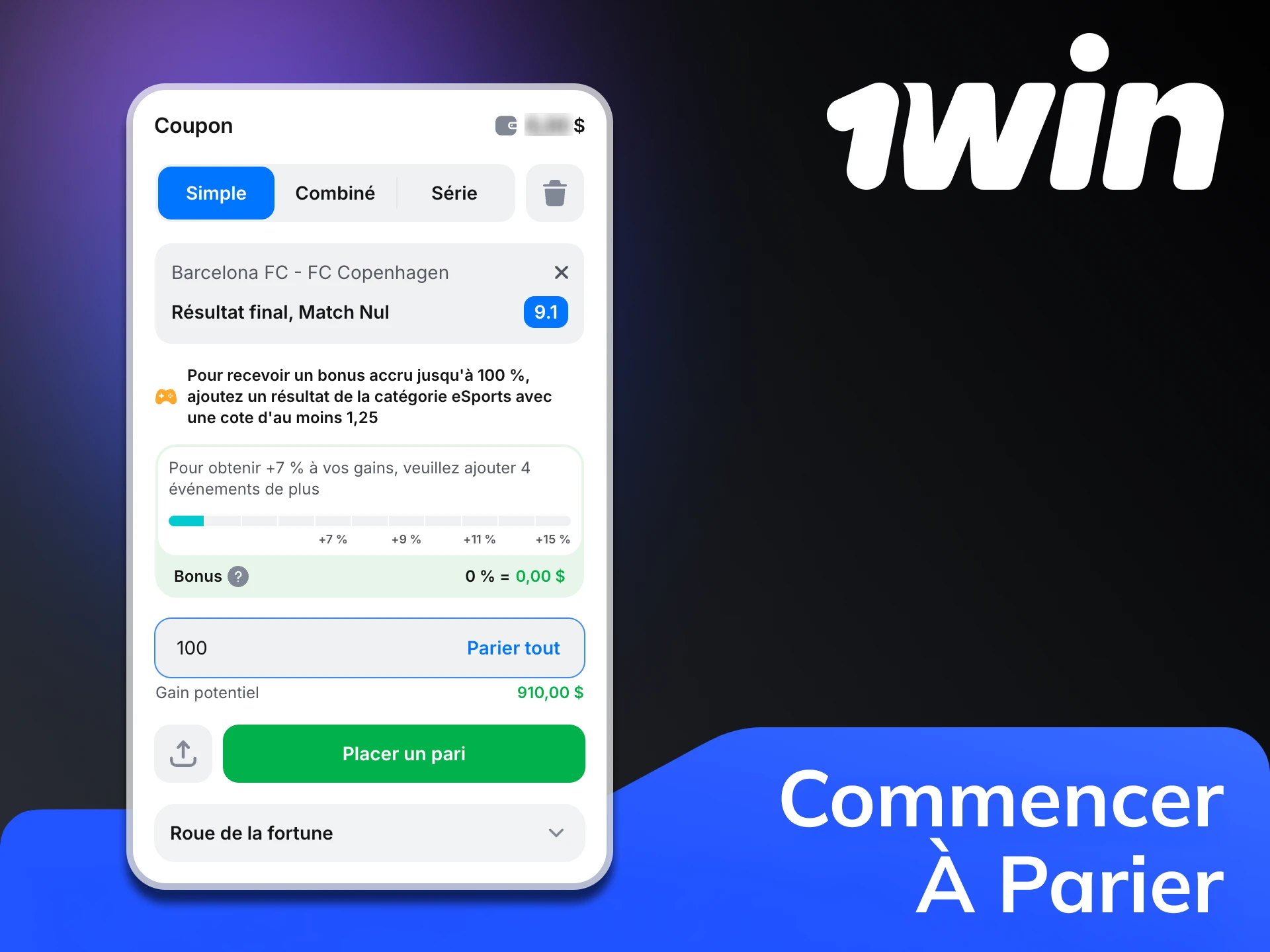 Commencez à placer des paris sur 1win en suivant le guide.
