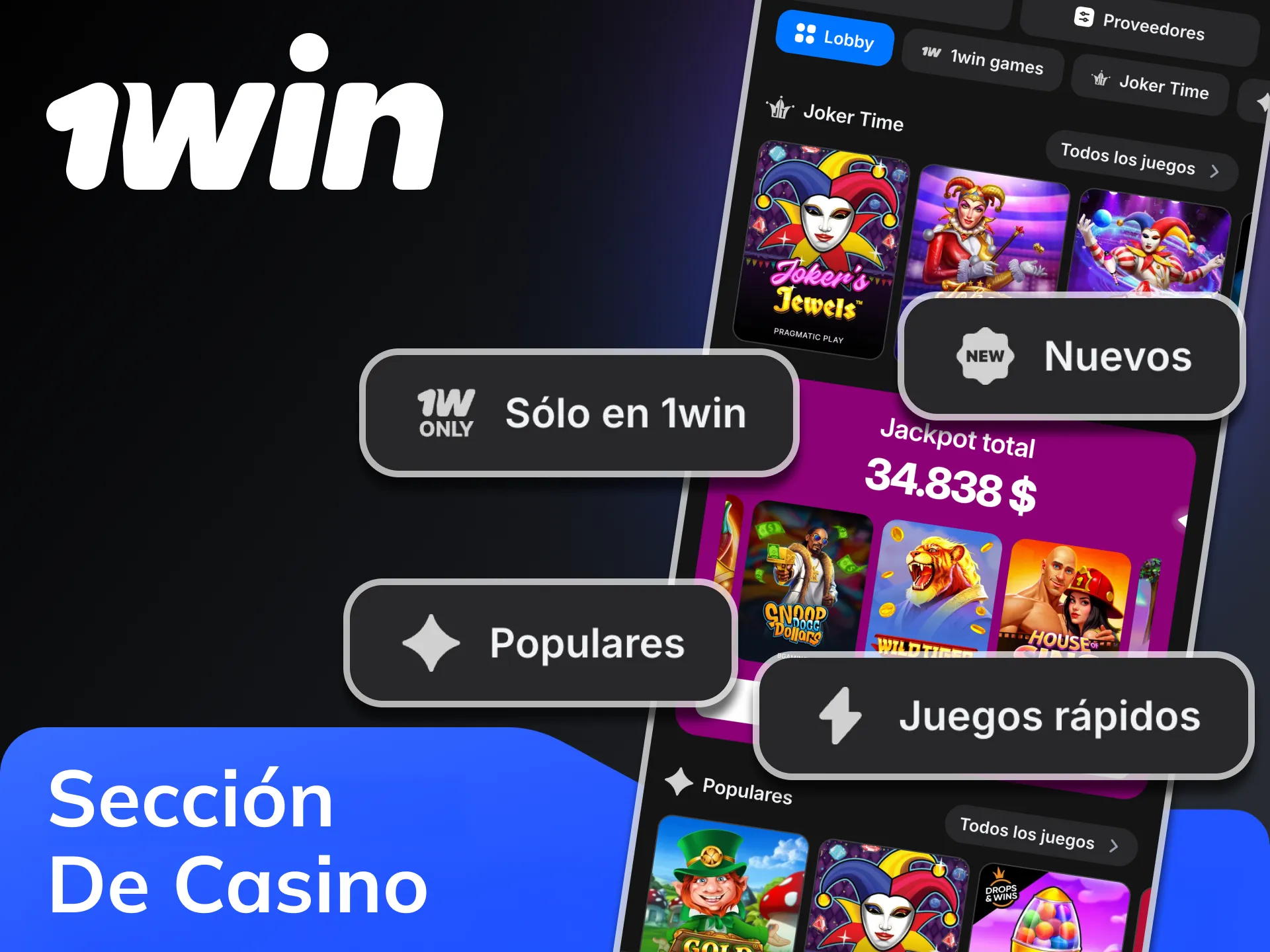 Empieza a jugar a los juegos de casino 1Win directamente en tu dispositivo móvil.