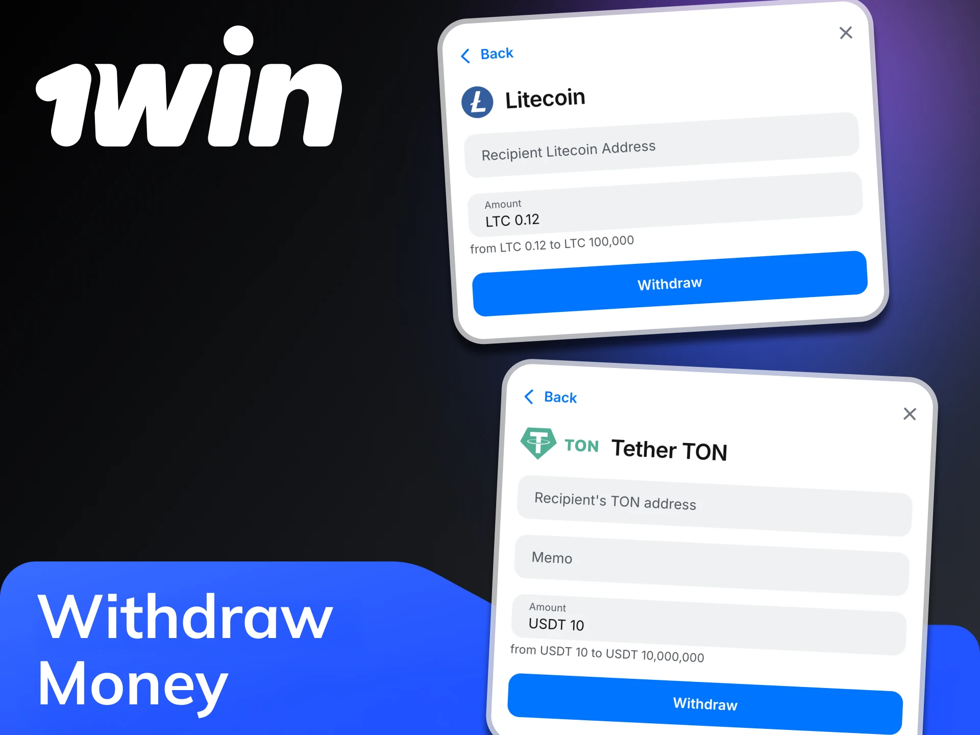 Withdraw your funds easily and secure with 1Win app.