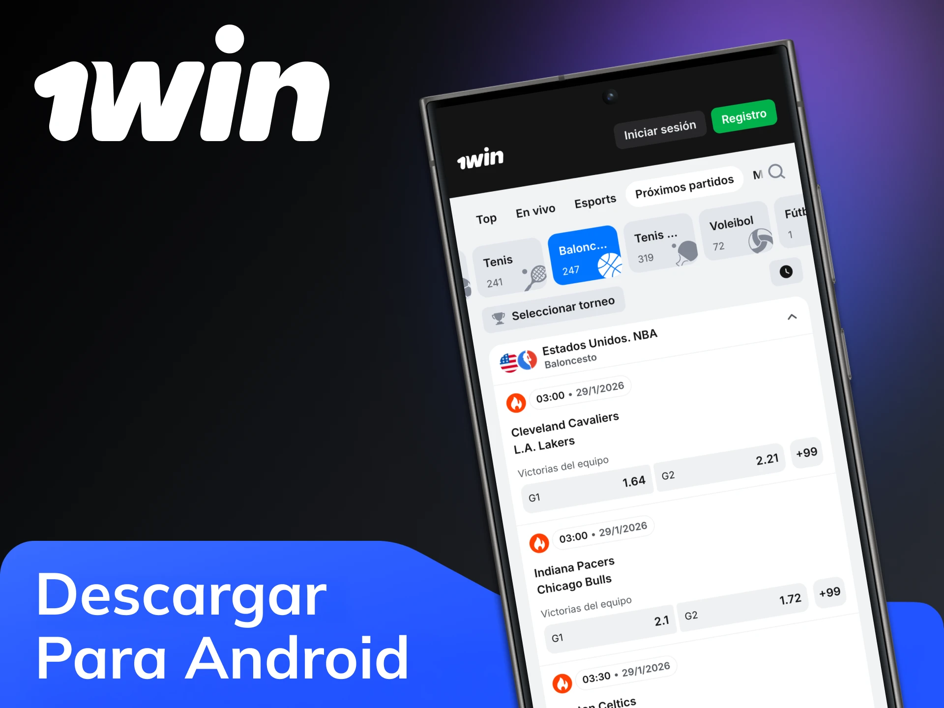Puedes descargar la aplicación móvil 1Win para Android.