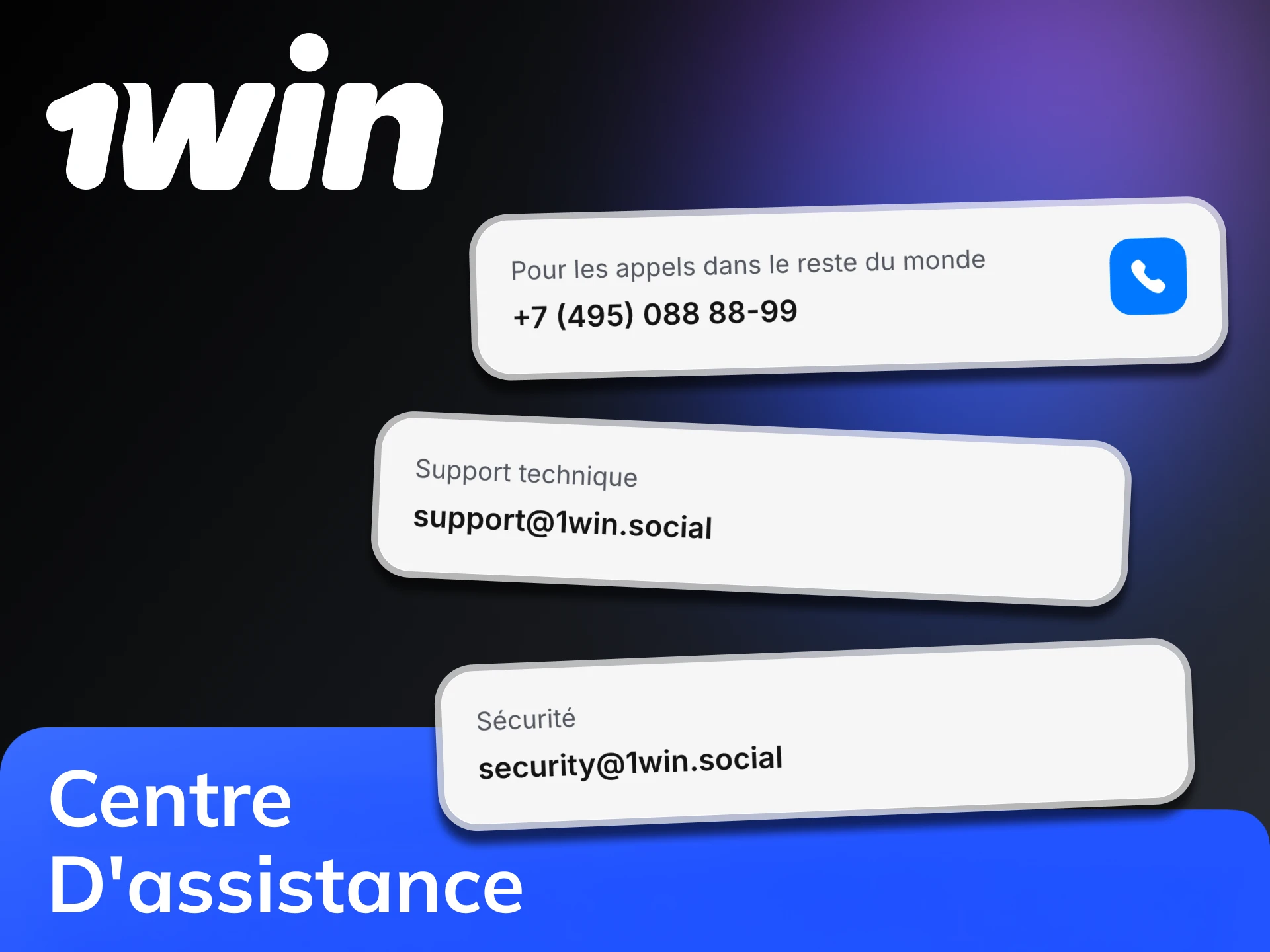 Consultez les options disponibles pour le service clientèle de 1Win.