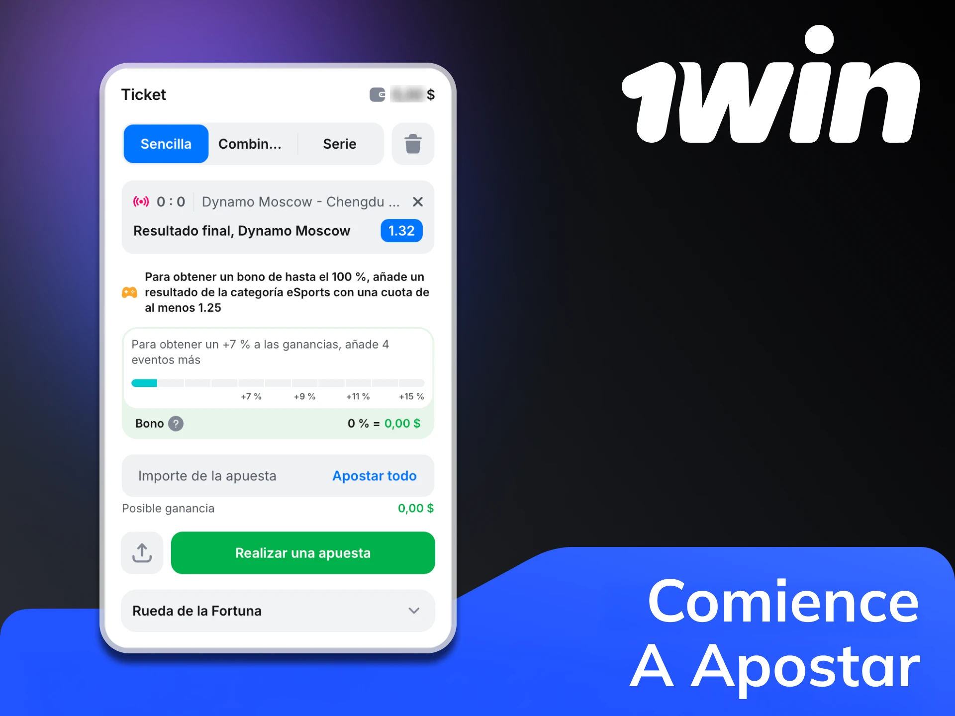 Empieza a realizar apuestas en 1win siguiendo la guía.