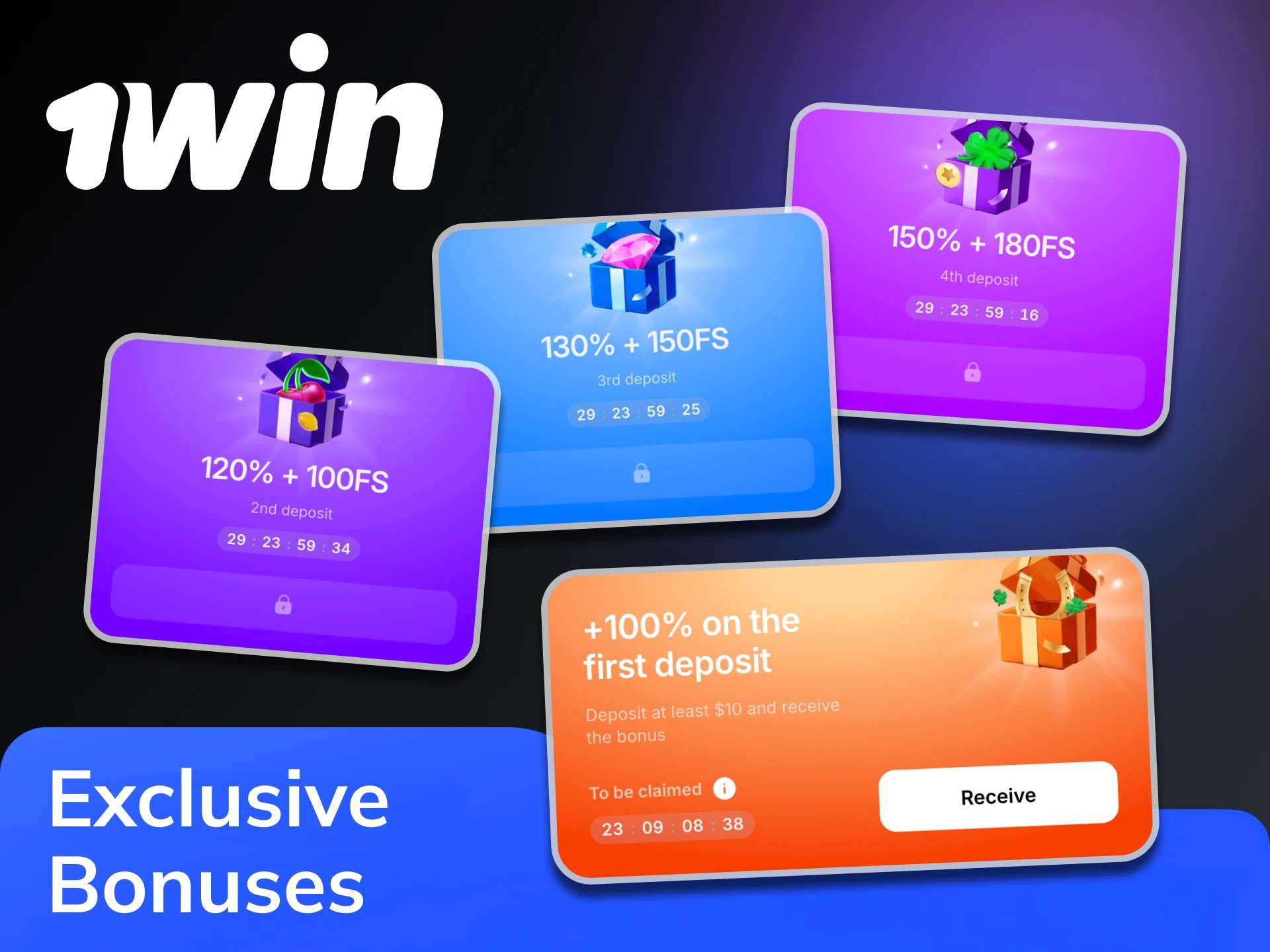 Activate the welcome bonus during your first deposit at 1Win.
