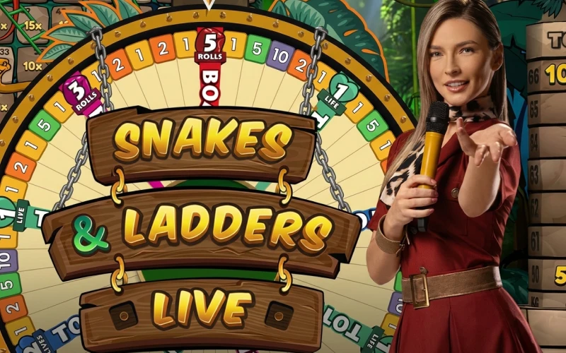 Consigue tus bonificaciones en el juego en vivo Snakes & Ladders en 1win.