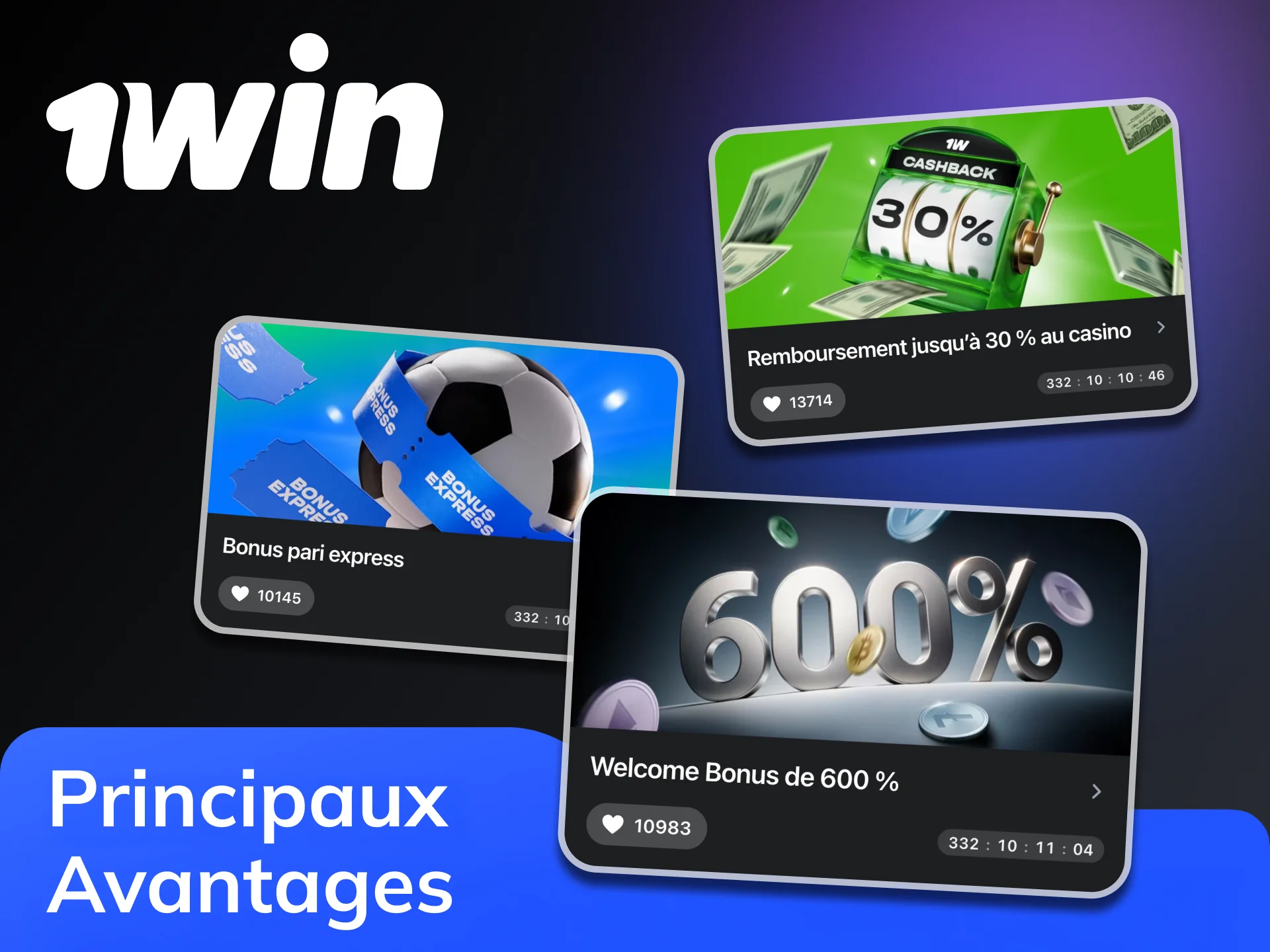 Accédez au programme de bonus 1Win après votre inscription.